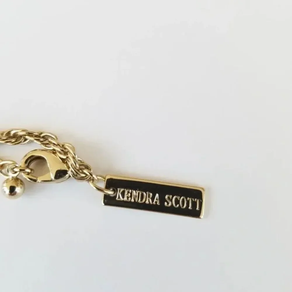 NWOT Kendra Scott Rayne Mother of Pearl Gold Tassel Pendant Necklace
